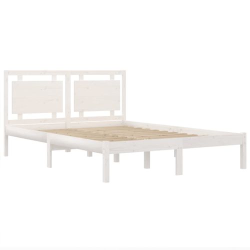 Cadre De Lit Sans Matelas Blanc 160x200 Cm Bois Massif
