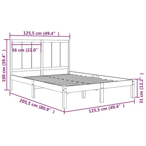 Cadre De Lit Sans Matelas 120x200 Cm Bois De Pin Massif