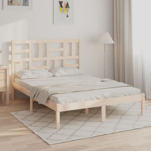 Cadre De Lit Sans Matelas Bois Massif 120x190 Cm