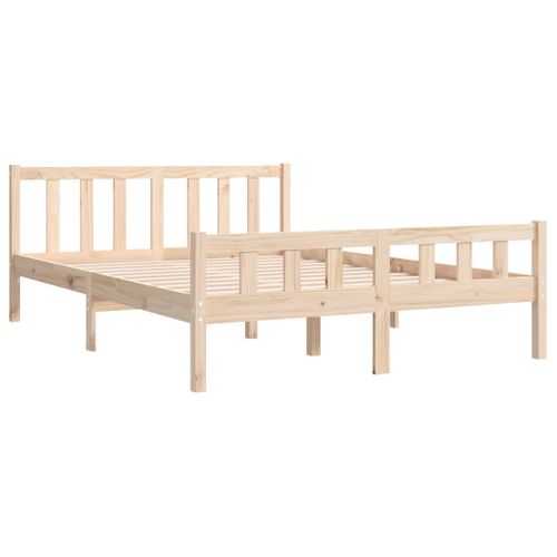 Cadre De Lit Sans Matelas Bois Massif 120x190 Cm
