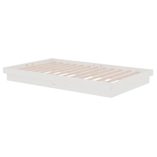 Cadre De Lit Blanc Bois Massif 120x200 Cm