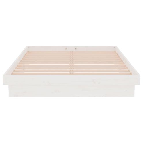 Cadre De Lit Blanc Bois Massif 120x200 Cm