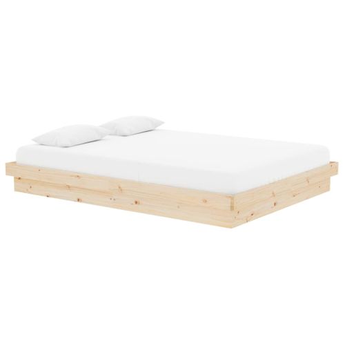 Cadre De Lit Sans Matelas Bois Massif 140x190 Cm