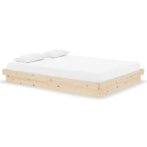 Cadre De Lit Sans Matelas Bois Massif 140x190 Cm