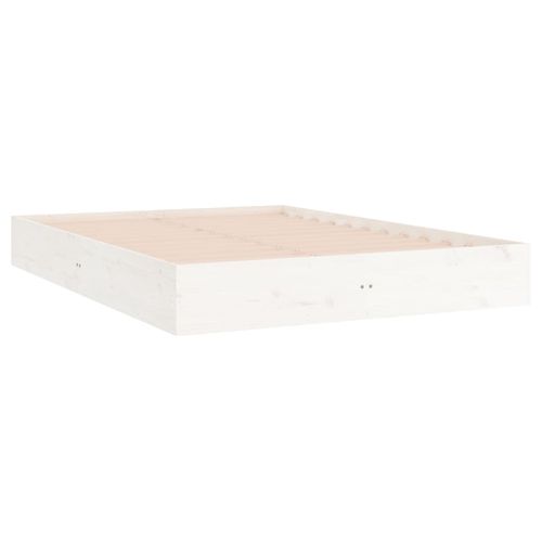 Cadre De Lit Blanc Bois Massif 120x200 Cm