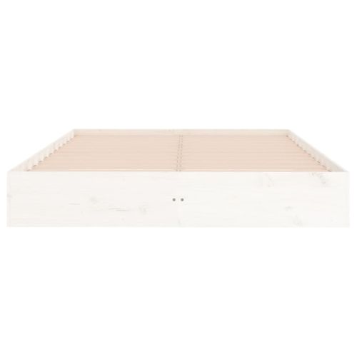 Cadre De Lit Blanc Bois Massif 120x200 Cm