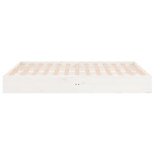 Cadre De Lit Blanc Bois Massif 140x190 Cm
