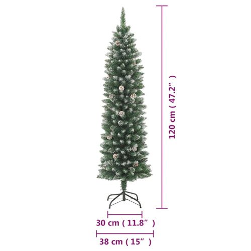 Sapin De Noël Artificiel Mince Avec Support 120 Cm Pvc