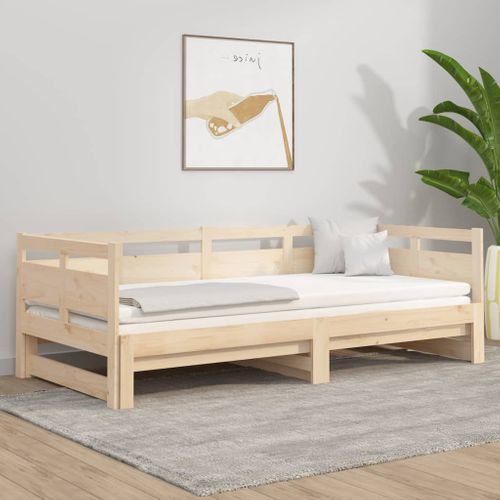 Lit Coulissant Sans Matelas Bois De Pin Massif 2x(90x190) Cm