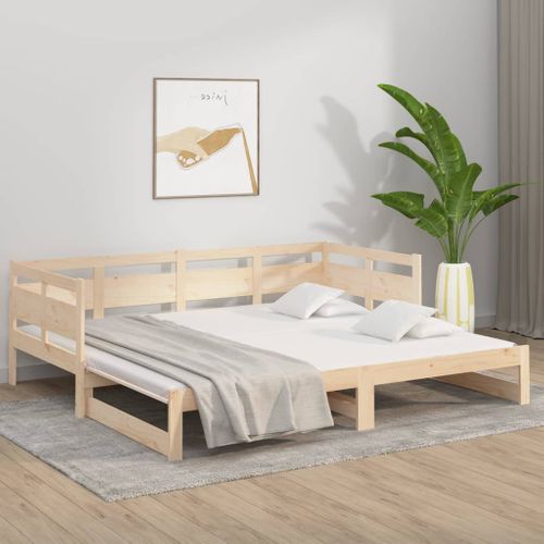 Lit Coulissant Sans Matelas Bois De Pin Massif 2x(90x190) Cm