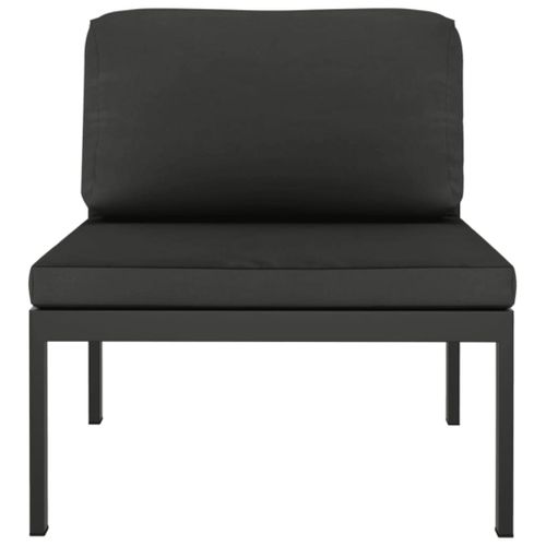 Salon De Jardin 10 Pièces Avec Coussins Aluminium Anthracite