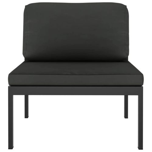 Salon De Jardin 8 Pièces Avec Coussins Aluminium Anthracite