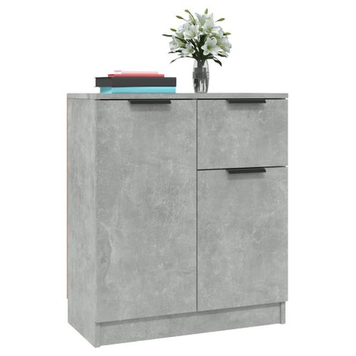 Buffet Gris Béton 60x30x70 Cm Bois Contreplaqué