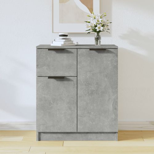 Buffet Gris Béton 60x30x70 Cm Bois Contreplaqué