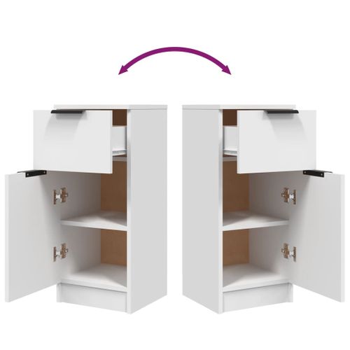 Buffets 2 Pièces Blanc 30x30x70 Cm Bois Contreplaqué