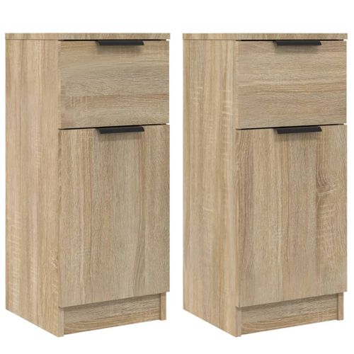 Buffets 2 Pièces Chêne Sonoma 30x30x70 Cm Bois Contreplaqué