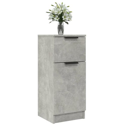 Buffet Gris Béton 30x30x70 Cm Bois Contreplaqué