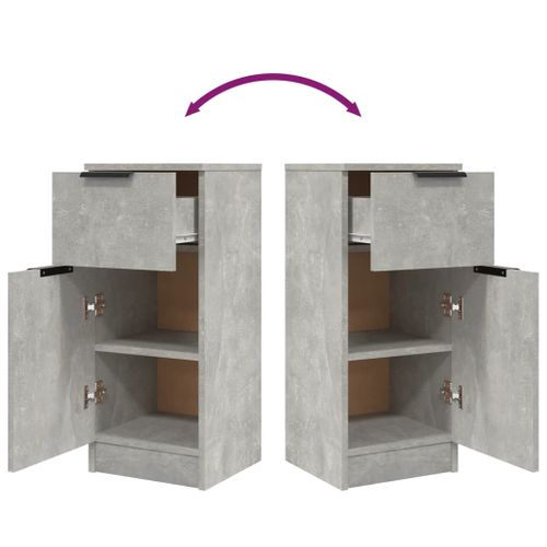 Buffet Gris Béton 30x30x70 Cm Bois Contreplaqué