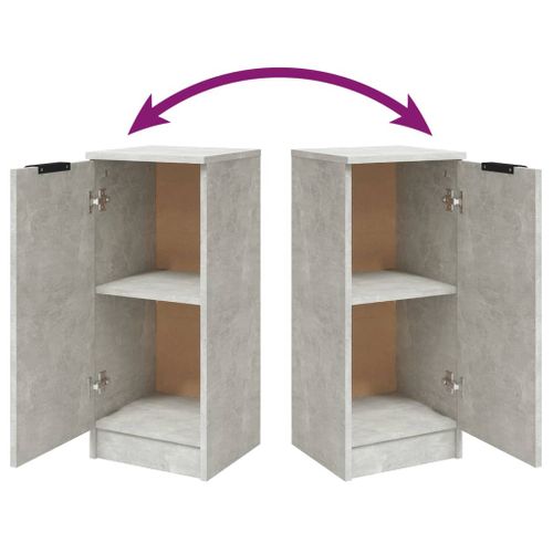Buffets 2 Pièces Gris Béton 30x30x70 Cm Bois Contreplaqué