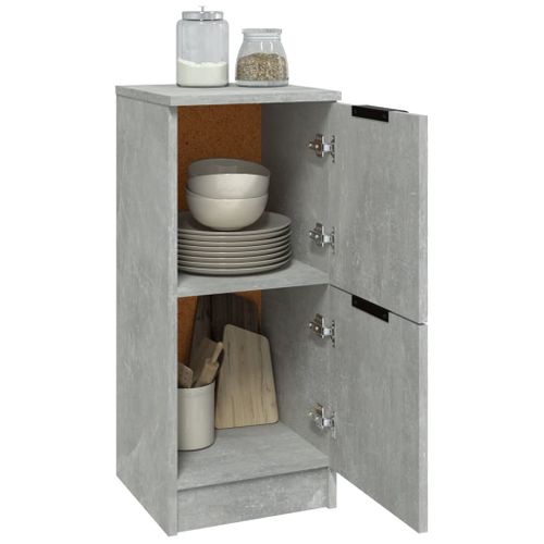 Buffet Gris Béton 30x30x70 Cm Bois Contreplaqué