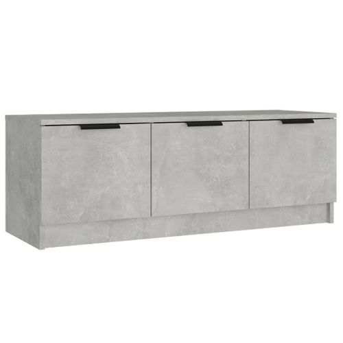 Meuble TV Gris Béton 102x35x36,5 Cm Bois Contreplaqué