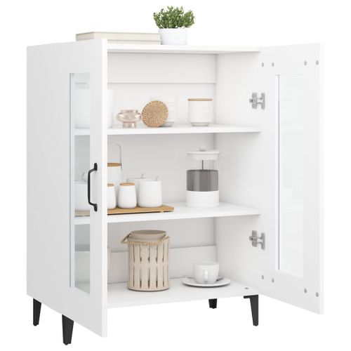 Buffet Blanc 69,5x34x90 Cm Bois Contreplaqué