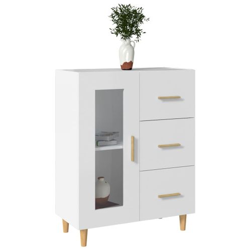 Buffet Blanc 69,5x34x90 Cm Bois Contreplaqué