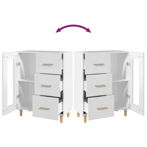 Buffet Blanc 69,5x34x90 Cm Bois Contreplaqué