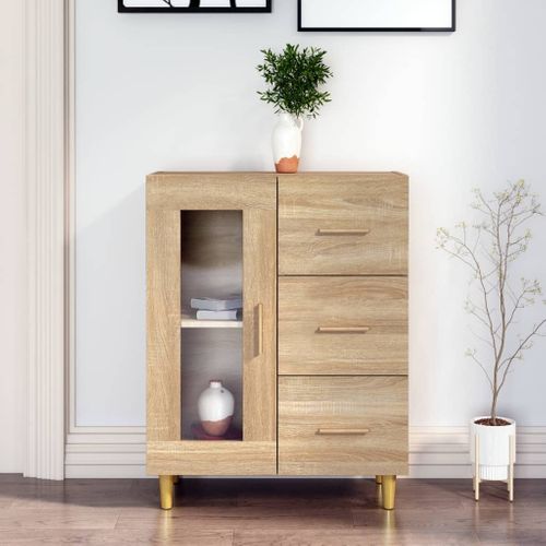 Buffet Chêne Sonoma 69,5x34x90 Cm Bois Contreplaqué