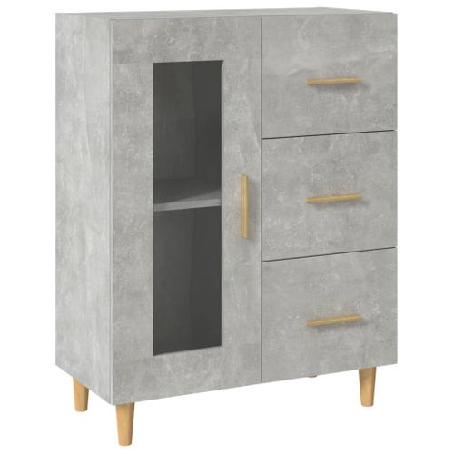 Buffet Gris Béton 69,5x34x90 Cm Bois Contreplaqué