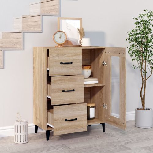 Buffet Chêne Sonoma 69,5x34x90 Cm Bois Contreplaqué