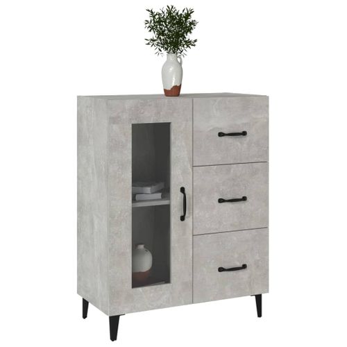 Buffet Gris Béton 69,5x34x90 Cm Bois Contreplaqué