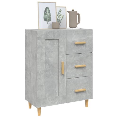 Buffet Gris Béton 69,5x34x90 Cm Bois Contreplaqué