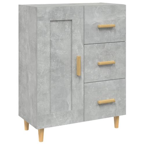 Buffet Gris Béton 69,5x34x90 Cm Bois Contreplaqué