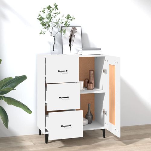 Buffet Blanc 69,5x34x90 Cm Bois Contreplaqué