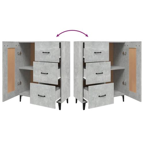 Buffet Gris Béton 69,5x34x90 Cm Bois Contreplaqué