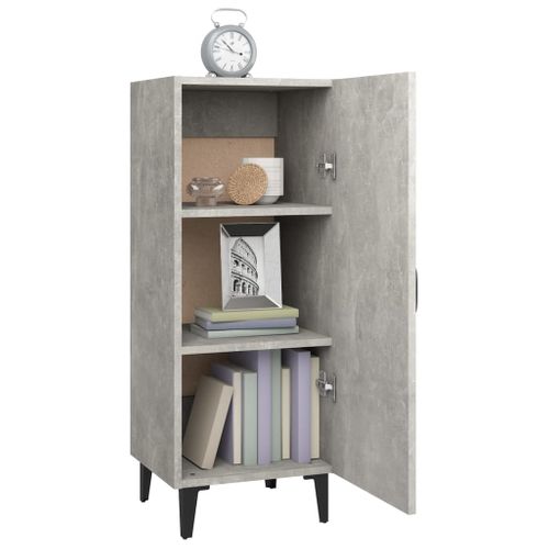 Buffet Gris Béton 34,5x34x90 Cm Bois Contreplaqué