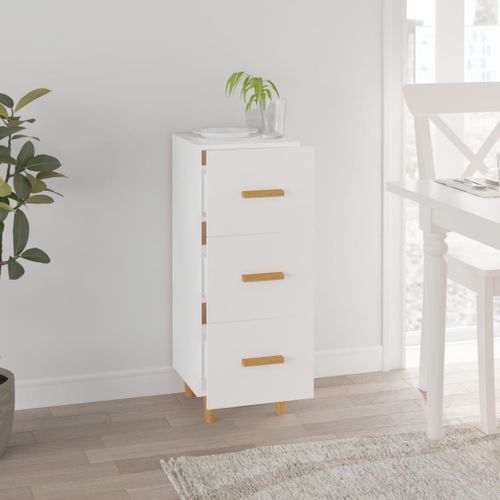 Buffet Blanc 34,5x34x90 Cm Bois Contreplaqué