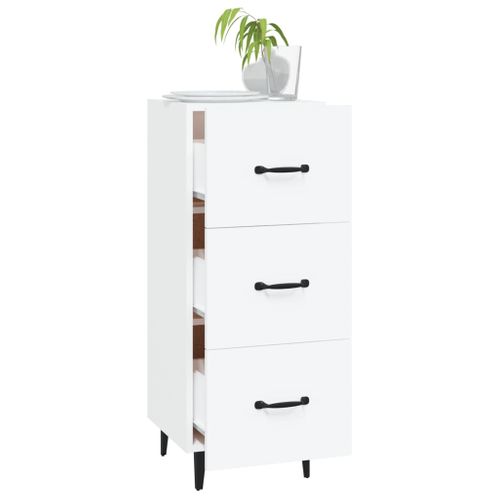 Buffet Blanc 34,5x34x90 Cm Bois Contreplaqué