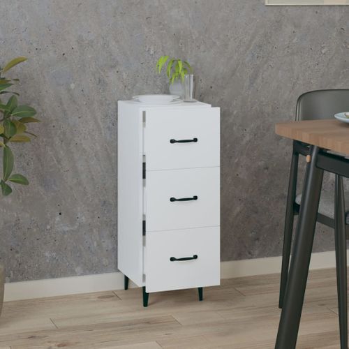 Buffet Blanc 34,5x34x90 Cm Bois Contreplaqué