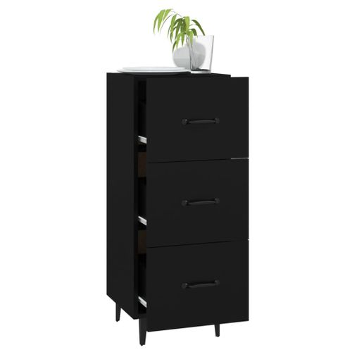 Buffet Noir 34,5x34x90 Cm Bois Contreplaqué