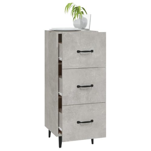 Buffet Gris Béton 34,5x34x90 Cm Bois Contreplaqué