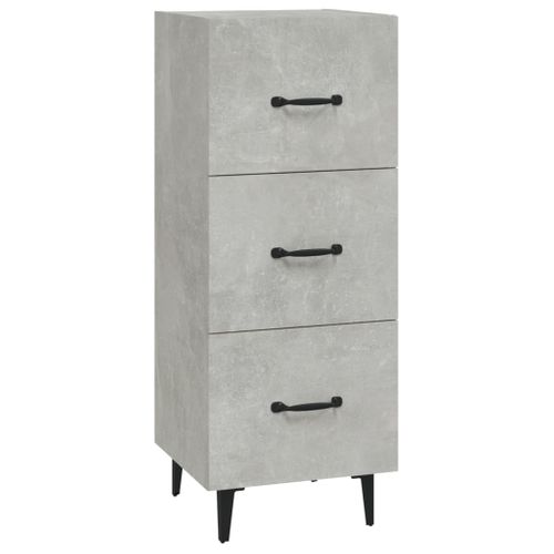 Buffet Gris Béton 34,5x34x90 Cm Bois Contreplaqué