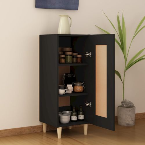 Buffet Noir 34,5x34x90 Cm Bois Contreplaqué