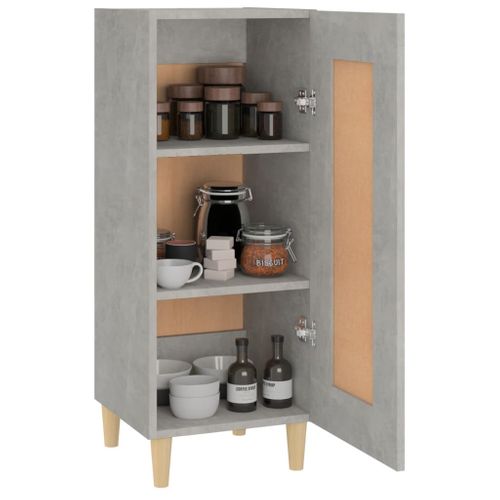 Buffet Gris Béton 34,5x34x90 Cm Bois Contreplaqué