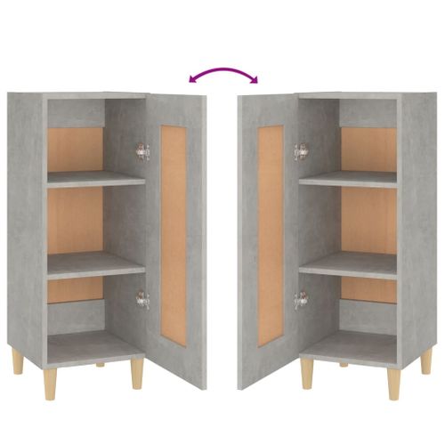 Buffet Gris Béton 34,5x34x90 Cm Bois Contreplaqué