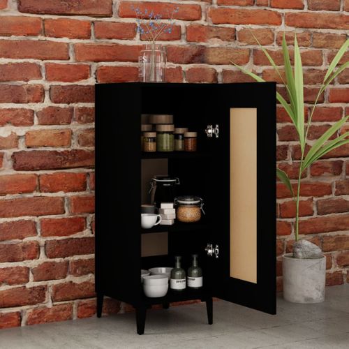 Buffet Noir 34,5x34x90 Cm Bois Contreplaqué