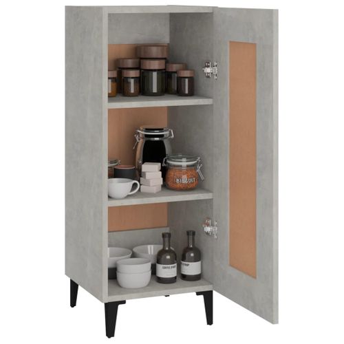 Buffet Gris Béton 34,5x34x90 Cm Bois Contreplaqué