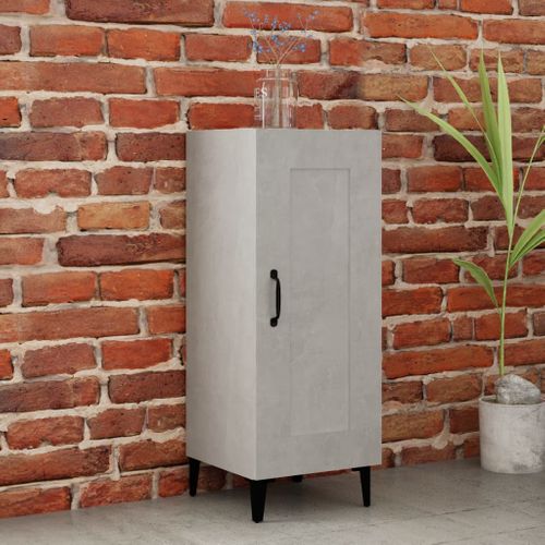 Buffet Gris Béton 34,5x34x90 Cm Bois Contreplaqué