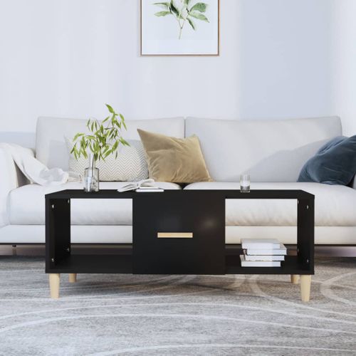 Table Basse Noir 102x50x40 Cm Bois Contreplaqué